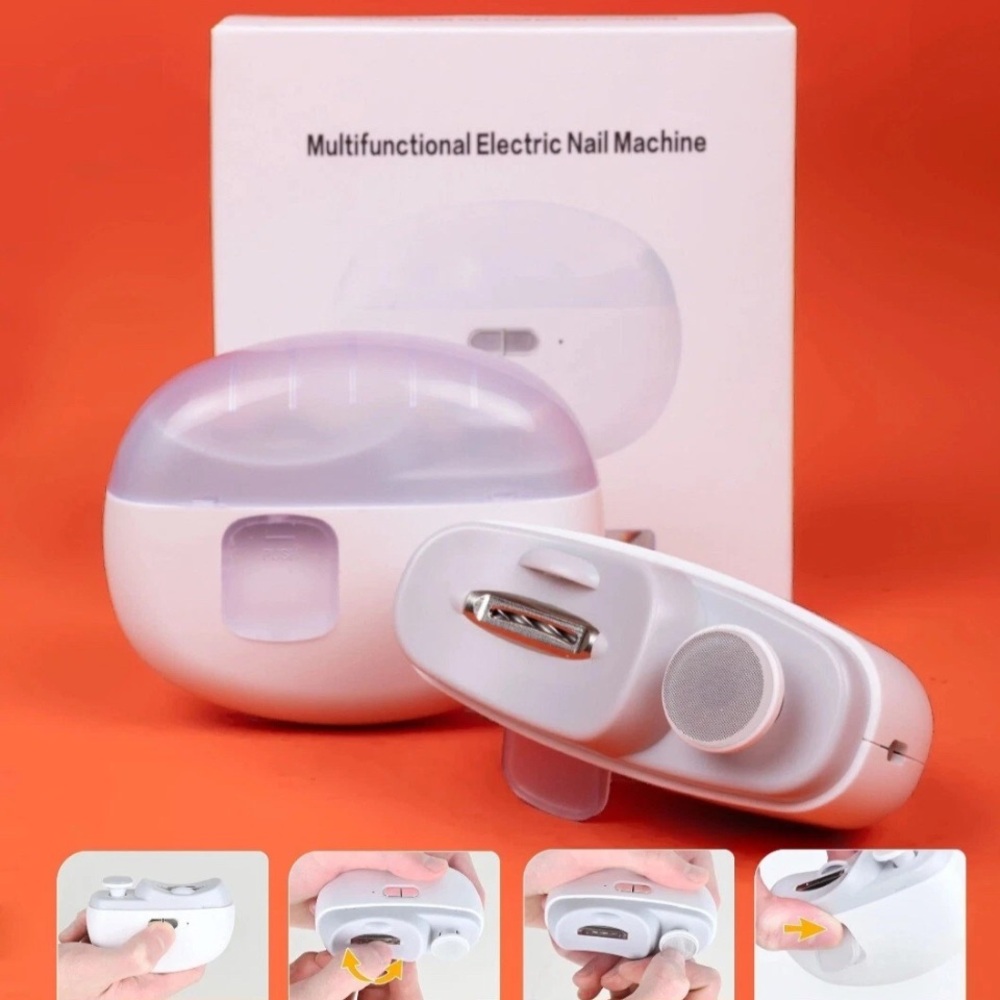 Multifunctional Electric Nail Machine in White and Purple